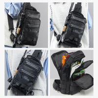 Bolsa de pecho de pesca grande para hombre, organizador de señuelos de aparejos de pescado, bolsa de almacenamiento, bolsos de hombro impermeables multinivel para deportes al aire libre # Col - details 1