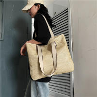 Bolso de mano tejido de paja para mujer, elegante, informal, con asa superior, Retro, a la moda - details 2