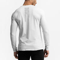 Camiseta de Compresión para Fitness Cuello Redondo, Ajuste Delgado, Manga Larga, Gráfico de Entrenamiento de Bodybuilding Moda de Otoño para Hombres - details 8