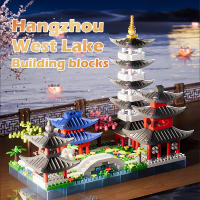China-Chic Building Block Toys Hangzhou West Lake Scene Building Model Ornaments Micro particle puzzle assembled toys - details 0