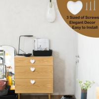 Pomos de cerámica para cajones, tiradores en forma de corazón con 3 tornillos de tamaño, para muebles de cocina y armario - details 1