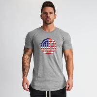 Gym Sport T Shirt Summer Brearhable Absorb Sweat Cotton Shirt Men Workout Fitness Tops Man Casual Fashion Short Sleeve Print Top - details 6