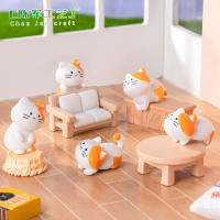 Juego de 8 miniaturas modelo lindo adorno decoración del coche del hogar figuritas artesanías juguetes resina mini paisaje accesorios para el hogar suministros regalos - details 11