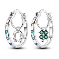Pendientes de aro de plata de ley 2024 para mujer, exquisitos pendientes de aro con forma de estrella de mar y mariquita de cuatro hojas, regalo de joyería de boda y compromiso, novedad de 925 - details 18