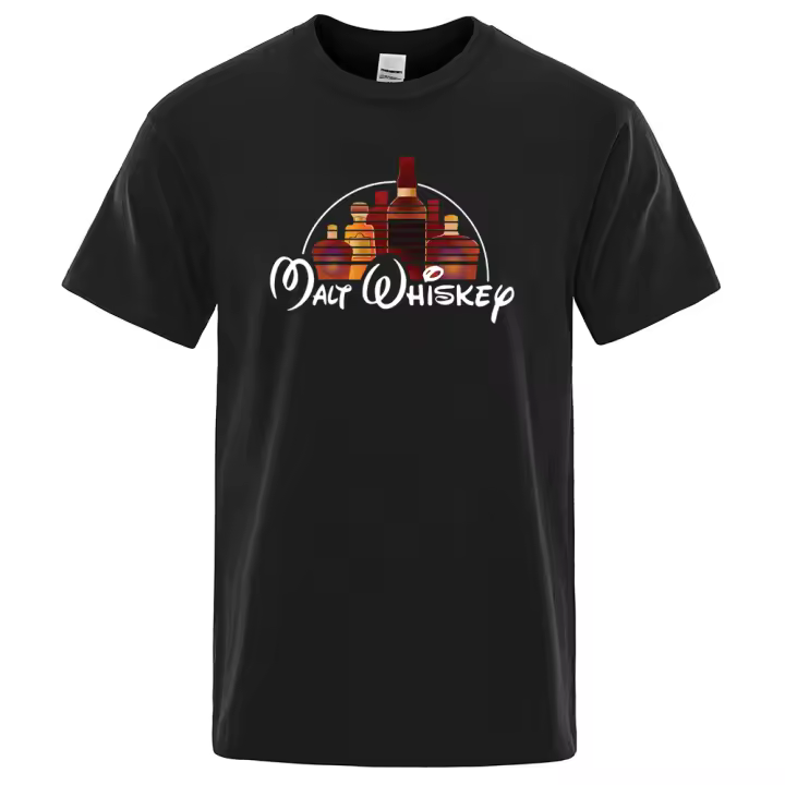Camiseta de manga corta para hombre, camisa divertida de whisky Malt, con cuello redondo, de verano, 2022 - 1