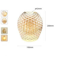 Reemplazo de pantalla de lámpara de vidrio Vintage E27, patrón de linterna de piña de diamante, cubierta de vidrio amarillo para iluminación colgante de arte, 42mm, E26 - details 26