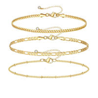 Pulsera de Oro Chapado 14K para Mujeres Conjunto de Pulseras de Cadena Dorada Elegante y Delicada Marca CHAYOU Tamaño 7+2 pulgadas - details 11
