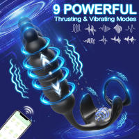 Vibrador anal de empuje, masajeador de próstata, anillo vibrador para pene, tapón anal con control remoto, 9 modos de vibración, cuentas anales, vibradores masculinos para hombres, juguetes para adultos, juguetes sexuales para hombres y placer de pareja - details 3