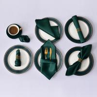 Servilleta cuadrada de satén de 12 Uds., servilleta de cóctel de 12x12 pulgadas para fiesta, boda, cumpleaños, decoración de banquete, servilletas de mesa suaves lavables - details 0