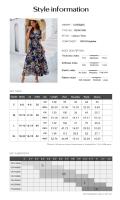 2024 Spring and Summer Temperament Printed Waist Short Sleeve Dress - details 0