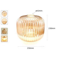 Reemplazo de pantalla de lámpara de vidrio Vintage E27, patrón de linterna de piña de diamante, cubierta de vidrio amarillo para iluminación colgante de arte, 42mm, E26 - details 15