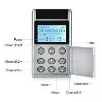 Estimulador muscular eléctrico TENS, fisioterapia, masajeador corporal de 4 canales, máquina para aliviar el dolor, Electroestimulador, 15 modos - details 5