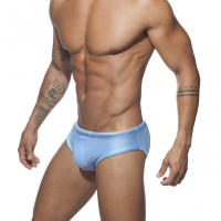 Jessborn pantalones cortos de natación para hombre, bañador profesional de color sólido brillante, a la moda, de cintura baja, para entrenamiento en la playa - details 11