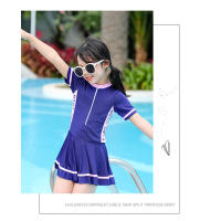 Traje de Baño de Estilo Deportivo para Niñas Manga Corta, Secado Rápido, Perfecto para Entrenamiento de Natación en Primaria - details 7