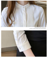 Camisa de mujer Top con botones de gasa Camisa blanca femenina - details 0