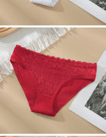 Bragas Sexis de Encaje para Mujer, Bragas de Encaje de Color Sólido para Mujer, Ropa Interior Más Bragas de Lencería, 3 Piezas - details 8