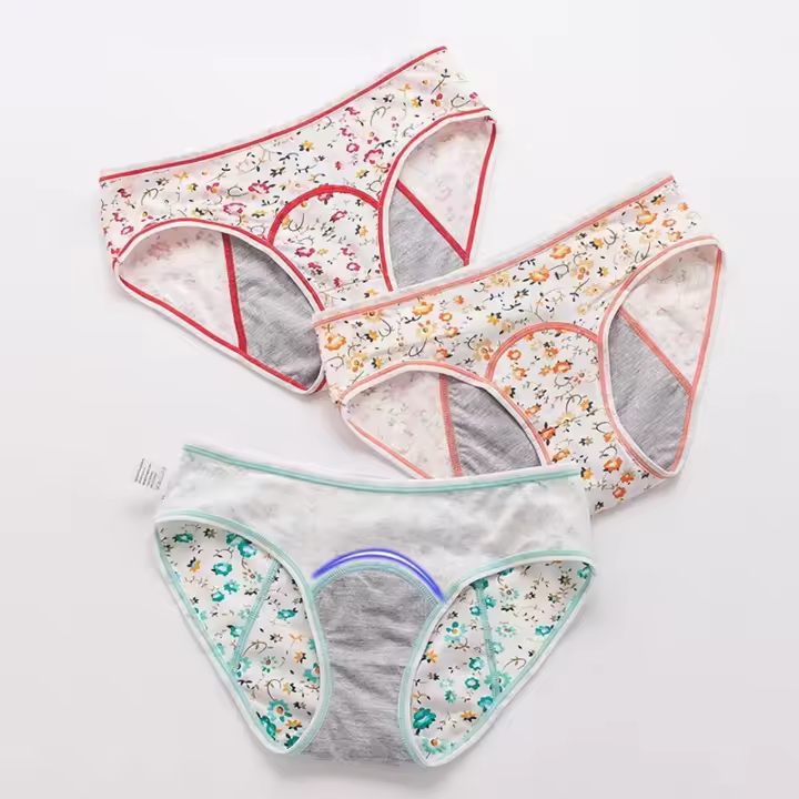Ropa interior cómoda de algodón para mujer, ropa interior menstrual a prueba de fugas para estudiantes fisiológicos, Calcinhas - 1