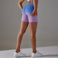 Nessaj-pantalones cortos de yoga sin costuras, shorts deportivos ajustados de cintura alta, elásticos, levantamiento de glúteos, para gimnasio, correr y entrenamiento - details 6