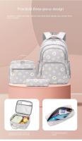 Mochila escolar con estuche para lápices para niñas, lonchera para adolescentes, color negro, Juego de 3 unidades, 2023 - details 8