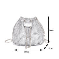 Bolsos cruzados con forma de cubo de diamantes de imitación para mujer, bolsos de hombro brillantes, bolsos de cadena, bolsos de almacenamiento de fiesta de noche - details 23