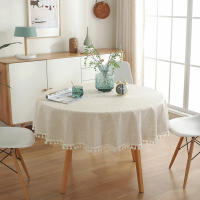 Mantel de Lineno para Mesa Redonda Ideal para Café, Té, Recepción, Fiesta - details 0