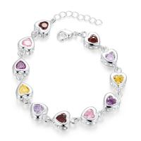 925 Sterling Silver Elegant Charm Bracelets Chain Beautiful Crystal Stone Drop Jewelry Fashion For Women Wedding Lady Cute - details 0