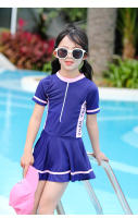 Traje de Baño de Estilo Deportivo para Niñas Manga Corta, Secado Rápido, Perfecto para Entrenamiento de Natación en Primaria - details 6