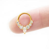 Anillo de segmento con bisagras de acero quirúrgico, cartílago de la oreja, hélice rook tragus, 16g, piercing para la oreja, Aro para la nariz, septum, clicker, 100% - details 6