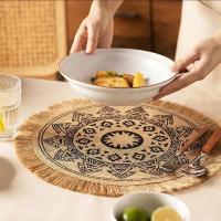Manta de Mesa de Juta Antideslizante Accesorio de Decoración de Comedor para Cena de Fiesta - details 5