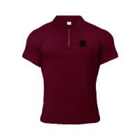 England style  Men Polo Shirt Zip Polo Tees Fashion  Cotton Fitness Polo T-Shirt  Brand Short Sleeve Gym Bodybuilding Clothing - details 16