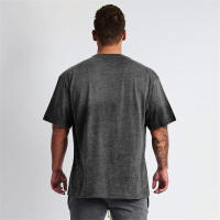 Gym Bodybuilding Fitness Mens Oversized Casual T Shirt Outdoor Hip Hop Streetwear Loose Short Sleeve Cotton Breathable T-shirt - details 7