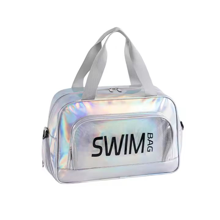 Bolso de playa para natación con bolsillo para zapatos, bolso cruzado grande para viajes, deportes, lavado, bolsas transparentes para secar y mojar de corta distancia - 1