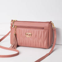 Bolso cruzado de cuero PU para mujer, bolsa de hombro con cremallera de gran capacidad, con hilo de bordar, a la moda, novedad - details 3