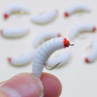 5 uds/10 Uds moscas de pesca con mosca gusano suave gusanos biomiméticos señuelos cebos de insectos artificiales pesca para trucha/bajo/perca/bagríno/carpa - details 4