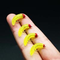 5/10 Uds moscas de pesca con mosca biónicas gusano suave señuelo de pesca insecto señuelo cebo Artificial pesca para trucha/bajo/perca/salmón - details 6
