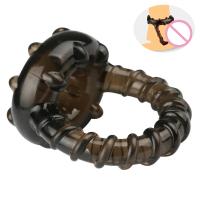 Anillo de restricción escrotal masculino, extensor de pene dual, agente retardante de eyaculación, dispositivo de castidad, juguete sexual - details 0