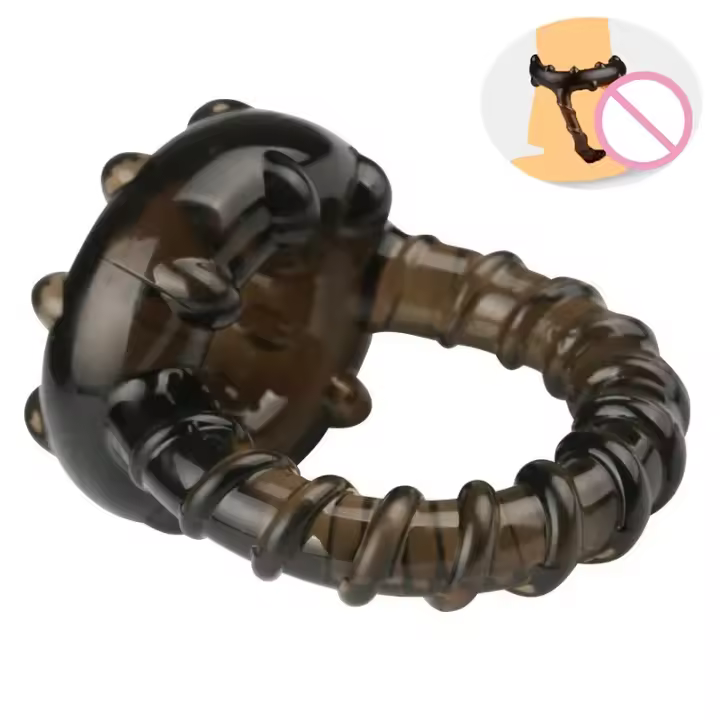 Anillo de restricción escrotal masculino, extensor de pene dual, agente retardante de eyaculación, dispositivo de castidad, juguete sexual - 1