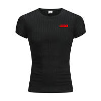 Casual Fashion Slim Fit Print T-shirt Men Sports Short Sleeve Knitted Shirt Summer Gym Fitness Bodybuilding Workout Tops Clothes - details 11