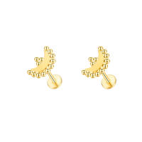 Mini pendientes de titanio y acero para mujer, piercing para la oreja, color dorado, tragus, cartílago, 1 ud., f136 - details 4