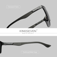 KINGSEVEN-gafas de sol polarizadas UV400 para hombre y mujer, lentes rectangulares de aluminio de alta calidad, accesorio deportivo de lujo para conducir - details 1