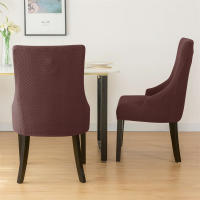 Funda elástica para silla de comedor, fundas para sillas de LICRA Jacquard, respaldo alto elástico, sillones inclinados, para cocina de Hotel, 1 ud. - details 48