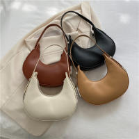 Bolso Hobo de media luna para mujer, bolso de diseñador de lujo, cuero PU suave, Color puro, hombro cruzado, axila - details 28