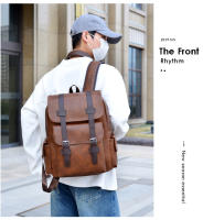 Nuevas mochilas con hebilla de cinturón, bolsos casuales retro británicos, mochilas de cuero PU suave, bolsos de viaje de gran capacidad para salir, mochilas escolares unisex para estudiantes - details 12