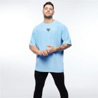 Gym Fitness Sports Loose Oversized T-shirts Casual Short Sleeve Mesh Breathable Tops Summer Men Bodybuilding Workout Shirts - details 15