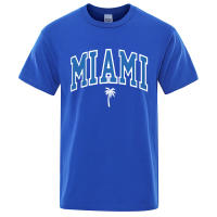 Camisetas con letras de la ciudad de la costa de Miami para hombre, ropa informal holgada de gran tamaño, camisetas de algodón con dibujos animados para hombre, camisetas callejeras - details 8