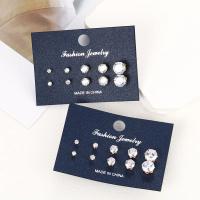 Juego de 5 pares de pendientes de circonio para mujer y hombre, pendientes de Color dorado y plateado, Piercings para las orejas Unisex, regalo de joyería - details 7