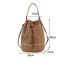 Bolso de Verano para Mujeres Bolso de Hombro de Paja Bolsa Top Mate de Ratán Bolso de Mano Casual de Raffia Crochet Bolso de Playa - details 27