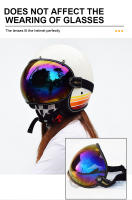 Universal adecuado casco de motocicleta protector de burbuja visera lente casco gafas lente multicolor retro cara completa media máscara gafas - details 6