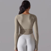 Camiseta de Yoga Sin Costuras para Mujer Deporte Top Largo Manga Larga Ropa de Gimnasio Camiseta de Correr para Entrenamiento Activo Vestimenta Ajustada Material Exterior Poliéster Temporada Primavera/Verano - details 34