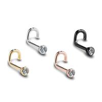 Piercing de circonia cúbica para la nariz, 2 piezas, 20g, 1,5/2/2.5/3mm, color oro rosa anodizado, joyería para la nariz - details 2